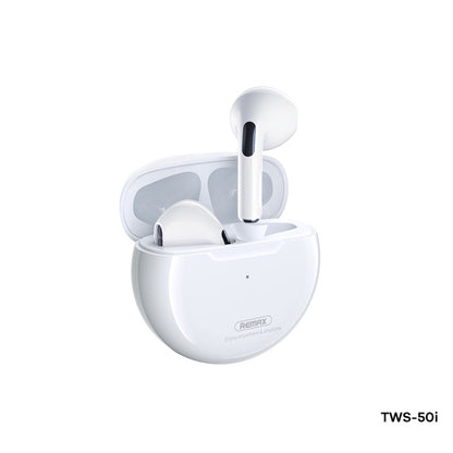 Remax TWS-50i Bluetooth 5.1 True Wireless Stereo Music Bluetooth Earphone(White) - TWS Earphone by REMAX | Online Shopping South Africa | PMC Jewellery