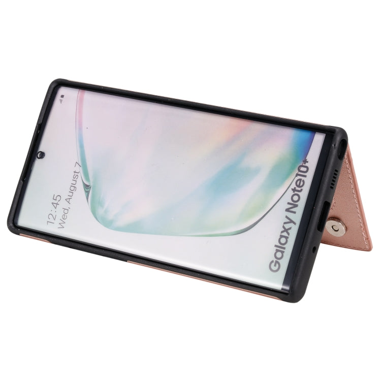 For Samsung Galaxy Note 10 Pro Flower Embossing Pattern Shockproof Protective Case with Holder & Card Slots & Photo Frame(Rose Gold) - free shipping - PMC TechLife - Order now!