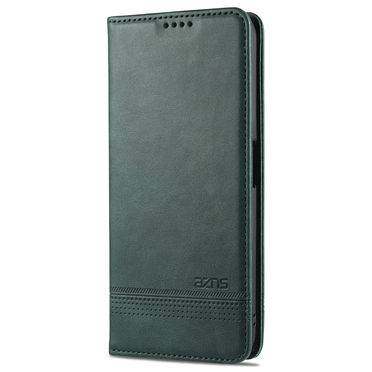 For OPPO A74 (5G) AZNS Magnetic Calf Texture Horizontal Flip Leather Case with Card Slots & Holder & Wallet(Dark Green) - OPPO Cases by AZNS | Online Shopping South Africa | PMC Jewellery | Buy Now Pay Later Mobicred