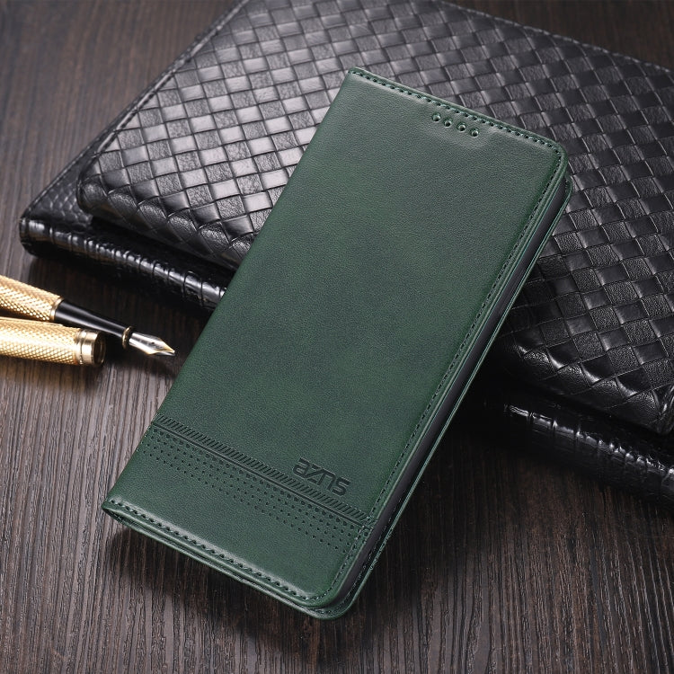 For OPPO A74 (5G) AZNS Magnetic Calf Texture Horizontal Flip Leather Case with Card Slots & Holder & Wallet(Dark Green) - OPPO Cases by AZNS | Online Shopping South Africa | PMC Jewellery | Buy Now Pay Later Mobicred