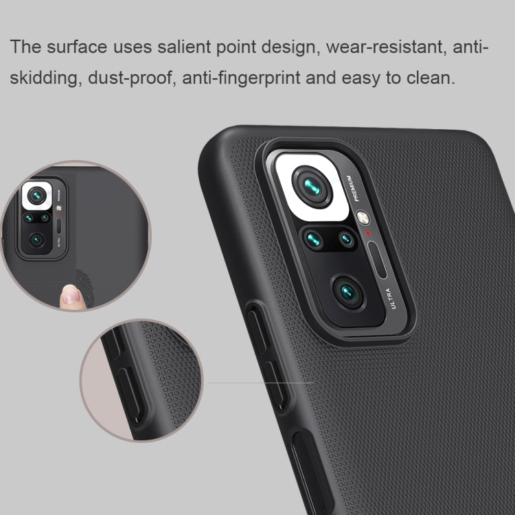 For Xiaomi Redmi Note 10 Pro / 10 Pro Max NILLKIN Frosted Concave-convex Texture PC Protective Case(Black) - Xiaomi Cases by NILLKIN | Online Shopping South Africa | PMC Jewellery
