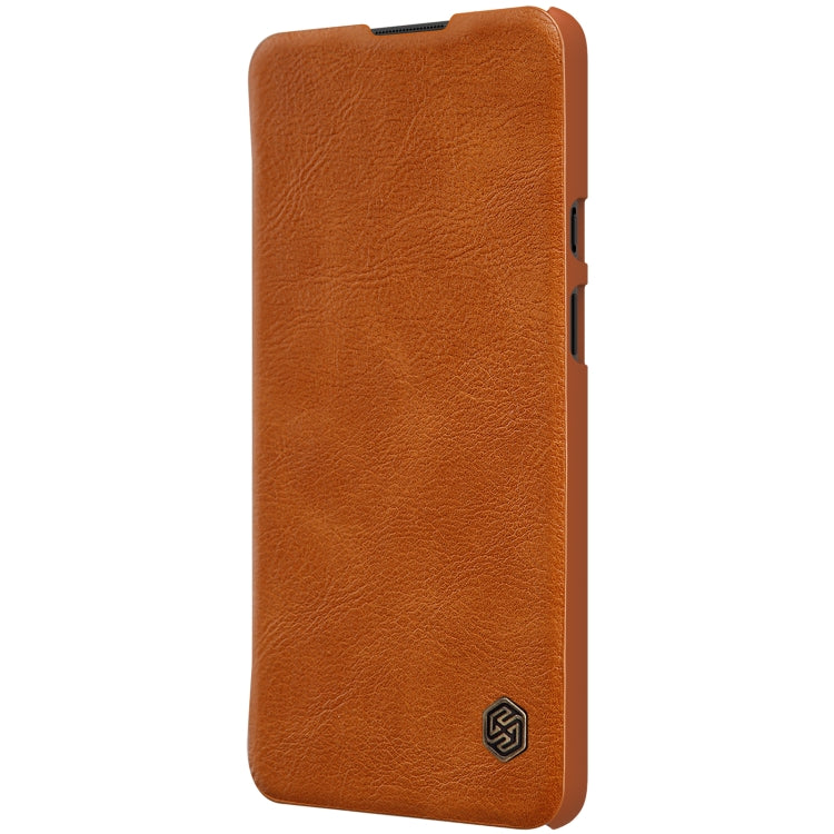 For OnePlus 9 (IN/CN Version) NILLKIN QIN Series Crazy Horse Texture Horizontal Flip Leather Case with Card Slot(Brown) - OnePlus Cases by NILLKIN | Online Shopping South Africa | PMC Jewellery