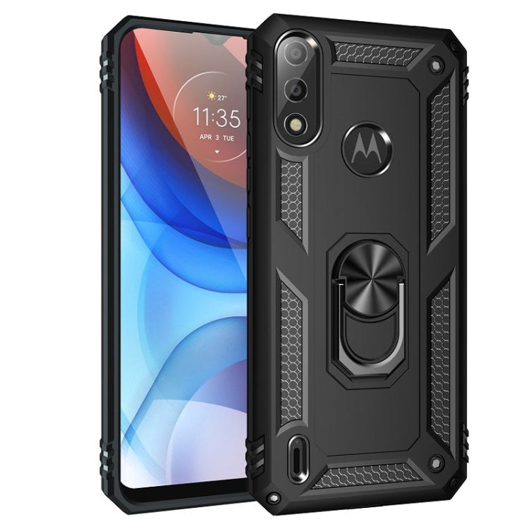 For Motorola Moto E7 Power (2021) Shockproof TPU + PC Protective Case with 360 Degree Rotating Holder(Black) - free shipping - PMC TechLife - Order now!