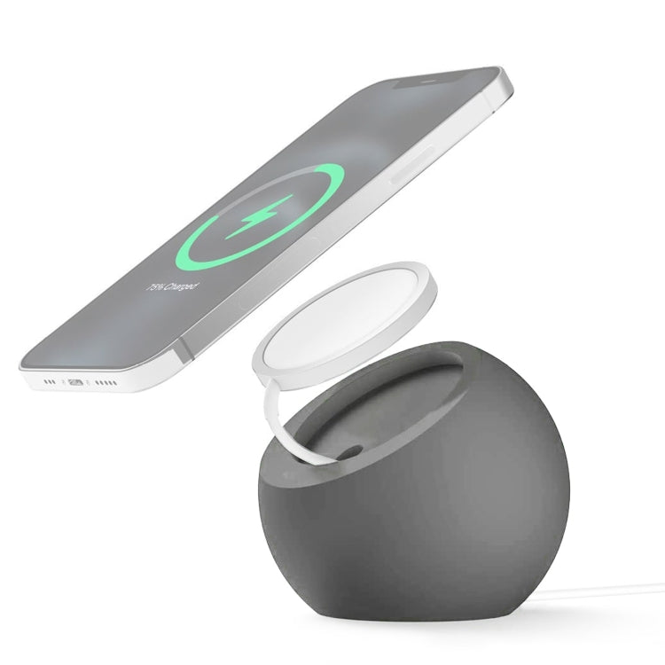 Silicone Pellet Magsafe Magnetic Charger Holder for iPhone 12 Series(Grey) - free shipping - PMC TechLife - Order now!
