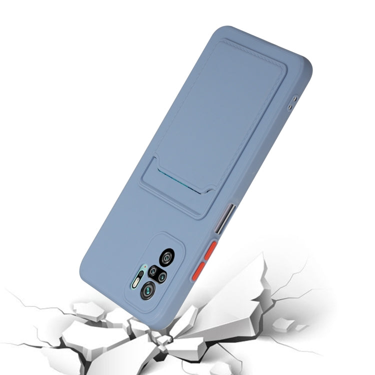 For Xiaomi Redmi Note 10 Pro Card Slot Design Shockproof TPU Protective Case(Gray) - Xiaomi Cases by PMC TechLife | Online Shopping South Africa | PMC TechLife | Buy Now Pay Later Mobicred