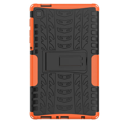 For Samsung Galaxy Tab A7 Lite Tire Texture Shockproof TPU+PC Protective Case with Holder(Orange) - Tab A7 Lite T220 / T225 by PMC Jewellery | Online Shopping South Africa | PMC Jewellery | Buy Now Pay Later Mobicred