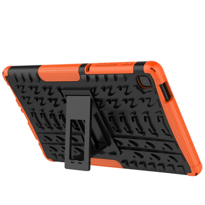 For Samsung Galaxy Tab A7 Lite Tire Texture Shockproof TPU+PC Protective Case with Holder(Orange) - Tab A7 Lite T220 / T225 by PMC Jewellery | Online Shopping South Africa | PMC Jewellery | Buy Now Pay Later Mobicred