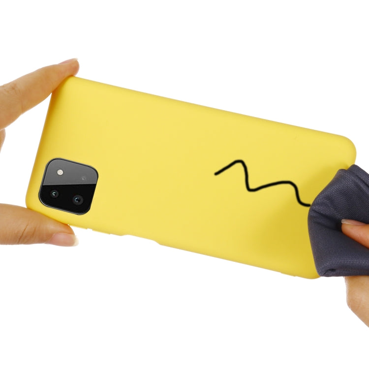 For Samsung Galaxy A22 5G Solid Color Liquid Silicone Dropproof Full Coverage Protective Case(Yellow) - free shipping - PMC TechLife - Order now!
