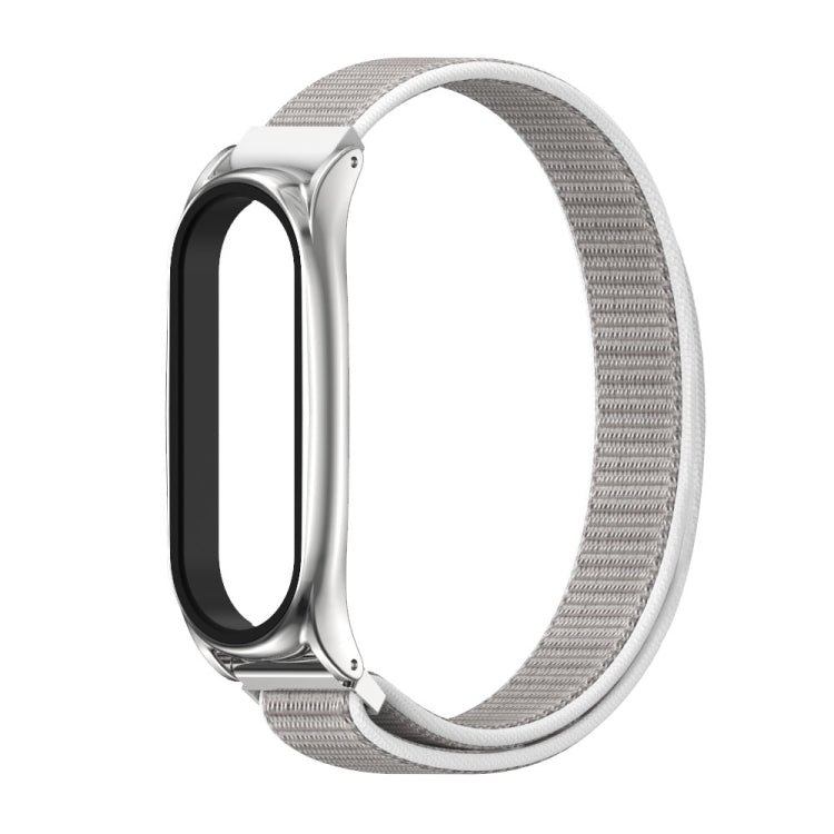 For Xiaomi Mi Band 6 / 5 / 4 / 3 Mijobs Nylon Loop Plus Watch Band Watch Band(Seashell Silver) - Watch Bands by MIJOBS | Online Shopping South Africa | PMC TechLife | Buy Now Pay Later Mobicred