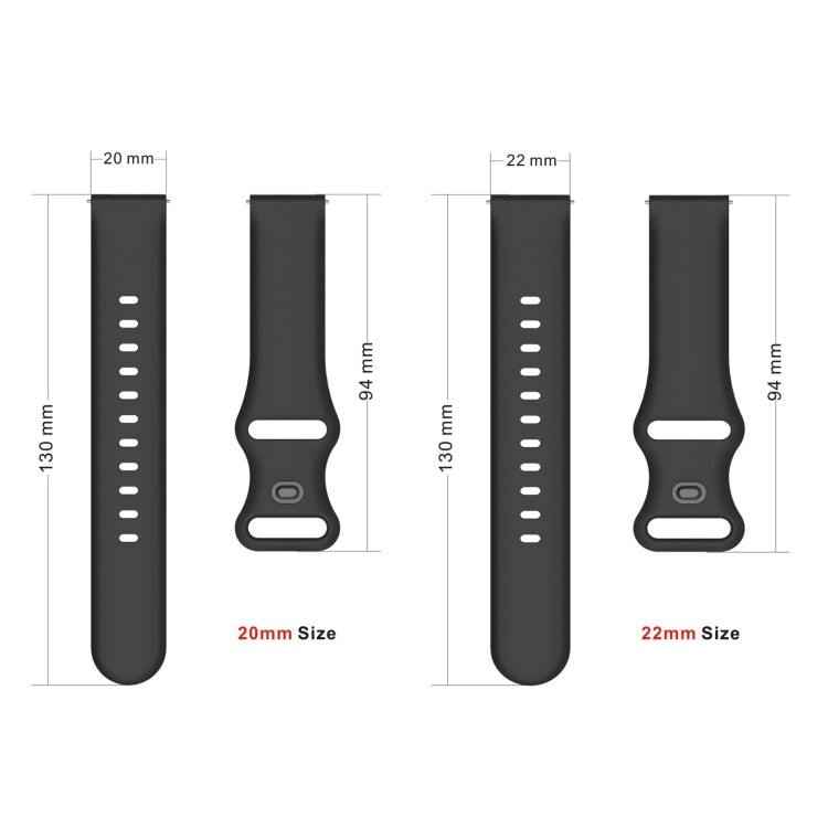 22mm For Xiaomi Haylou RT RS3 LS04 / LS05S Universal Inner Back Buckle Perforation Silicone Watch Band(Wine Red) - Watch Bands by MIJOBS | Online Shopping South Africa | PMC Jewellery | Buy Now Pay Later Mobicred