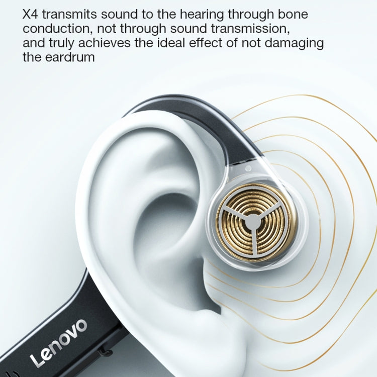 Lenovo X4 Bluetooth 5.0 Waterproof Bone Conduction Wireless Bluetooth Earphone(Black) - Bluetooth Earphone by Lenovo | Online Shopping South Africa | PMC Jewellery