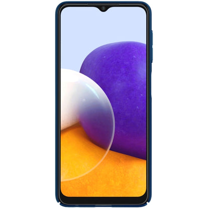 For Samsung Galaxy A22 4G LTE NILLKIN Black Mirror Series Camshield Full Coverage Dust-proof Scratch Resistant PC Case(Blue) - Galaxy Phone Cases by NILLKIN | Online Shopping South Africa | PMC Jewellery