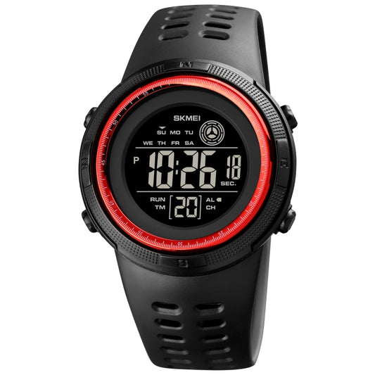 SKMEI 1773 Triplicate Round LED Dual Time Digital Display Colorful Backlight Electronic Watch(Red Black) - LED Digital Watches by SKMEI | Online Shopping South Africa | PMC Jewellery | Buy Now Pay Later Mobicred