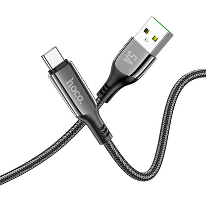 hoco S51 5A Type-C / USB-C Digital Display Charging Data Cable, Length: 1.2m(Black) - USB-C & Type-C Cable by hoco | Online Shopping South Africa | PMC Jewellery