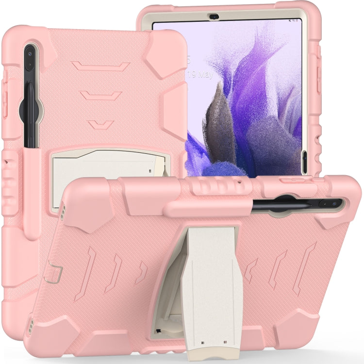 For Samsung Galaxy Tab S7+/ Tab S7 FE / Tab S8+ 3-Layer Protection Screen Frame + PC + Silicone Combination Case with Holder(Cherry Blossoms Pink) - free shipping - PMC TechLife - Order now!