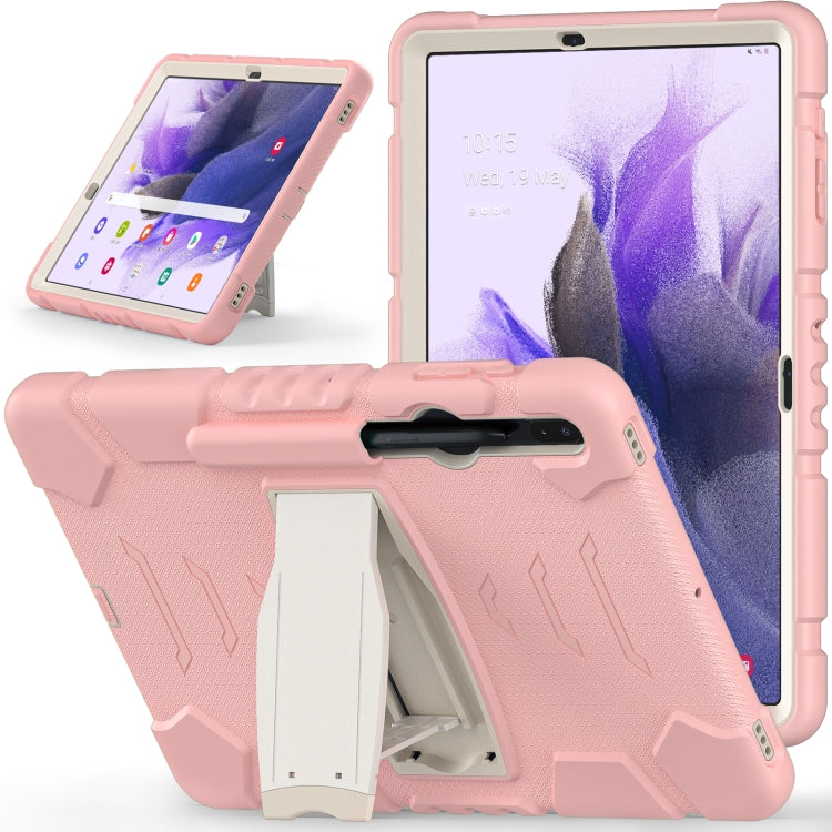 For Samsung Galaxy Tab S7+/ Tab S7 FE / Tab S8+ 3-Layer Protection Screen Frame + PC + Silicone Combination Case with Holder(Cherry Blossoms Pink) - free shipping - PMC TechLife - Order now!