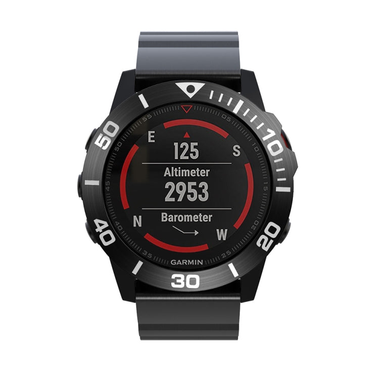 Compatible with Garmin Fenix 5X/5X Plus Smart Watch Steel Bezel Ring, A Version(Black Ring White Letter) - Watch Cases by PMC TechLife | Online Shopping South Africa | PMC TechLife | Buy Now Pay Later Mobicred