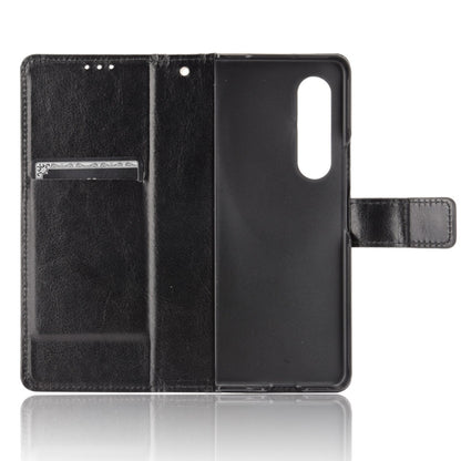 For Samsung Galaxy Z Fold3 5G Crazy Horse Texture Horizontal Flip Leather Case with Holder & Card Slots & Lanyard(Black) - Galaxy Phone Cases by GKK | Online Shopping South Africa | PMC Jewellery | Buy Now Pay Later Mobicred