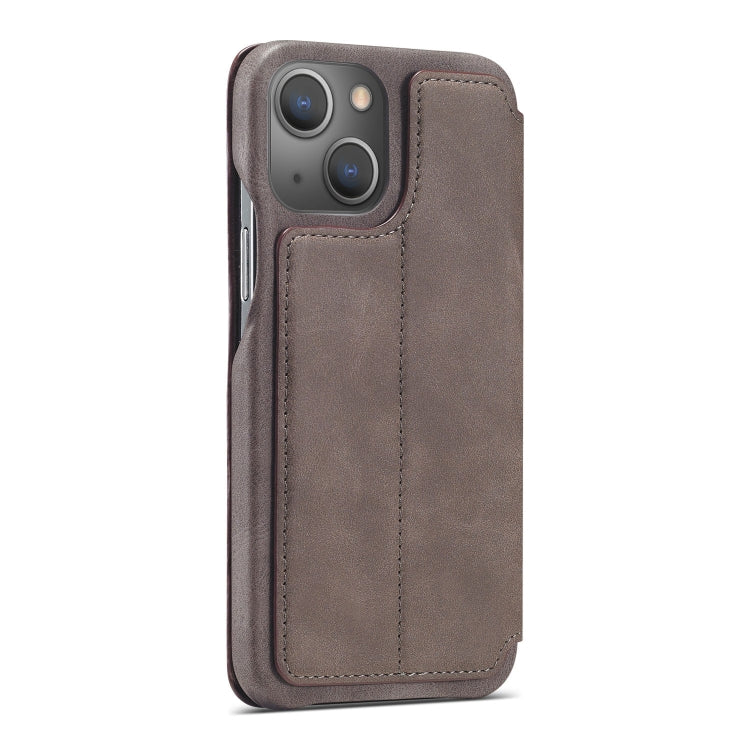 For iPhone 13 LC.IMEEKE Hon Ancient Series Horizontal Flip Leather Case with Holder & Card Slot(Coffee) - iPhone 13 Cases by LC.IMEEKE | Online Shopping South Africa | PMC Jewellery | Buy Now Pay Later Mobicred