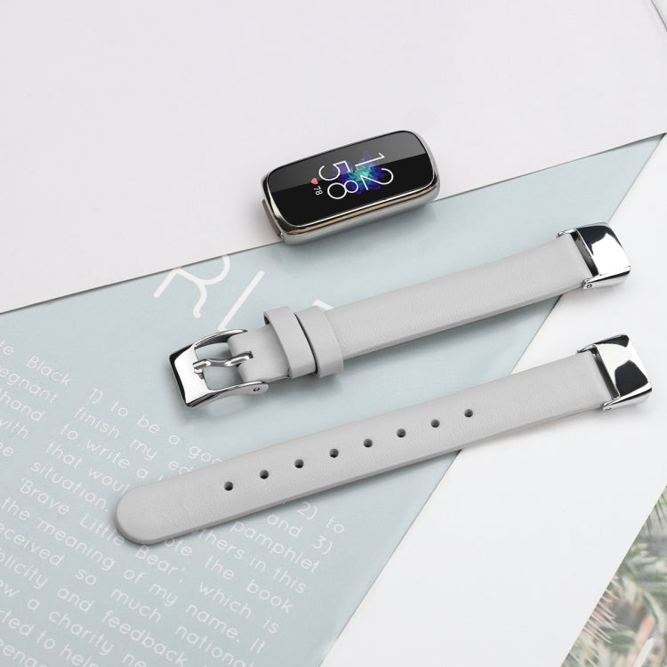 For Fitbit Luxe Leather Watch Band, Size:S(White) - Watch Bands by PMC TechLife | Online Shopping South Africa | PMC TechLife | Buy Now Pay Later Mobicred
