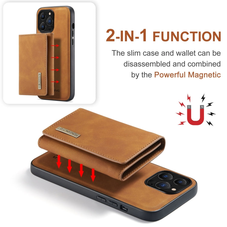 For iPhone 13 Pro Max DG.MING M1 Series 3-Fold Multi Card Wallet Shockproof Case with Holder Function (Brown) - free shipping - PMC TechLife - Order now!