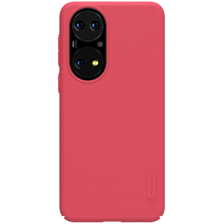 For Huawei P50 NILLKIN Frosted Concave-convex Texture PC Protective Case(Red) - Huawei Cases by NILLKIN | Online Shopping South Africa | PMC Jewellery