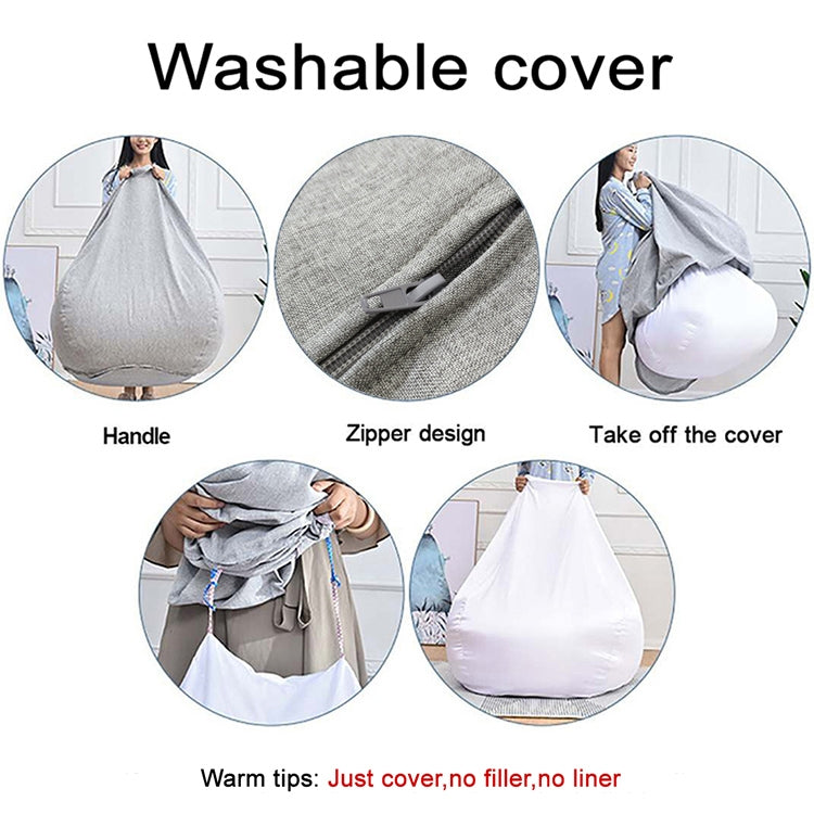 Lazy Sofa Bean Bag Chair Fabric Cover, Size:100 x 120cm(Dark Gray) - Sofa Covers & Chair Covers by PMC TechLife | Online Shopping South Africa | PMC TechLife | Buy Now Pay Later Mobicred