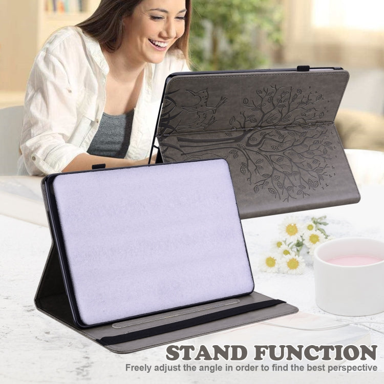For iPad Pro 10.5 2017 / 10.2 2019 Tree & Deer Pattern Pressed Printing Horizontal Flip PU Leather Case with Holder & Card Slots & Sleep / Wake-up Function(Grey) - free shipping - PMC TechLife - Order now!