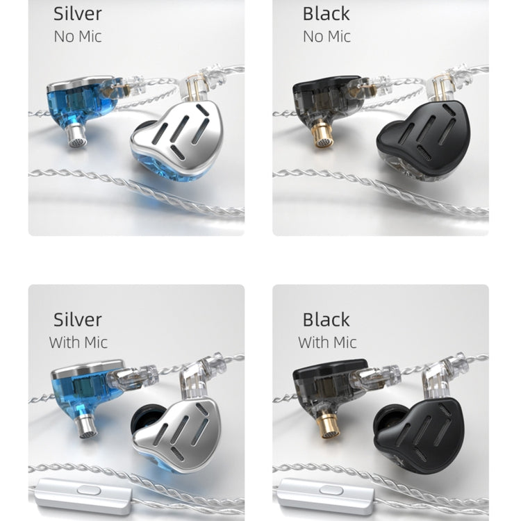 KZ ZAX 16-unit Ring Iron Sport Gaming In-ear Wired Earphone, Standard Version(Silver) - In Ear Wired Earphone by KZ | Online Shopping South Africa | PMC Jewellery