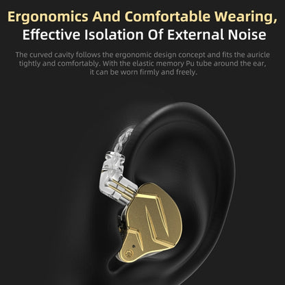 KZ ZSN Pro X Ring Iron Hybrid Drive Metal In-ear Wired Earphone, Mic Version(Gold) - In Ear Wired Earphone by KZ | Online Shopping South Africa | PMC Jewellery