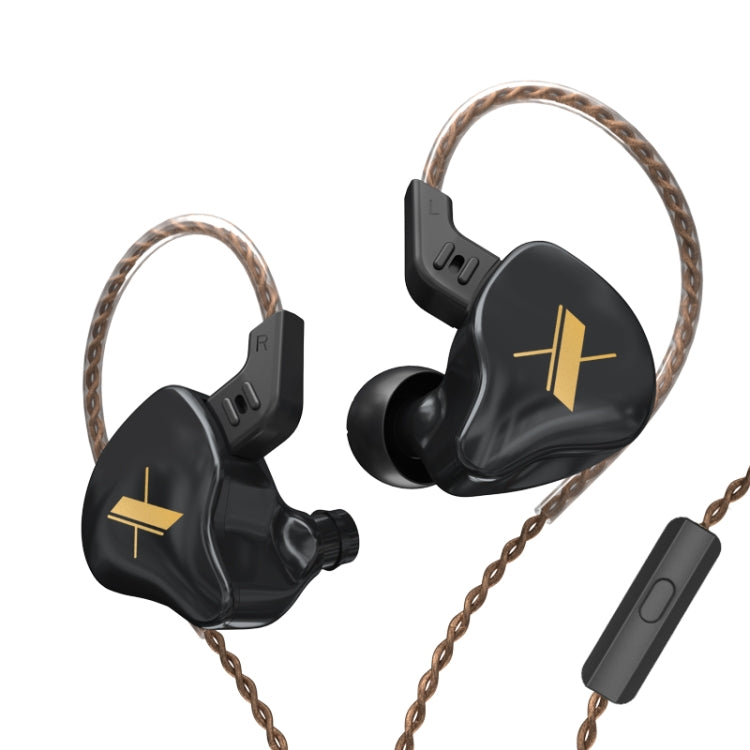 KZ EDX Dynamic Monitor HiFi In-Ear Wired Earphone With Mic(Black) - In Ear Wired Earphone by KZ | Online Shopping South Africa | PMC TechLife | Buy Now Pay Later Mobicred