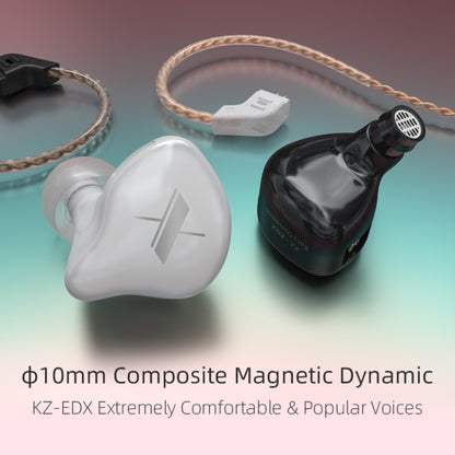 KZ EDX Dynamic Monitor HiFi In-Ear Wired Earphone With Mic(Black) - In Ear Wired Earphone by KZ | Online Shopping South Africa | PMC Jewellery