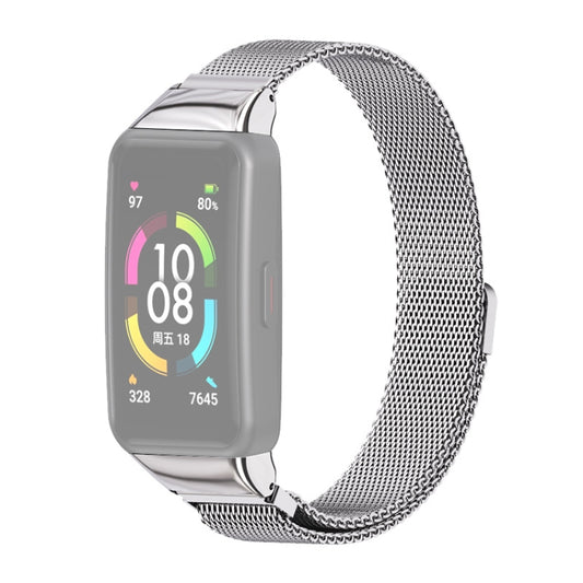 For Huawei Band 6 / Honor Band 6 / 7 MIJOBS Milan Stainless Steel Magnetic Watch Band(Silver) - Watch Bands by MIJOBS | Online Shopping South Africa | PMC Jewellery | Buy Now Pay Later Mobicred