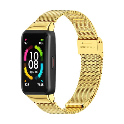 For Huawei Band 6 / Honor Band 6 / 7 MIJOBS Milan Stainless Steel Watch Band(Gold) - Watch Bands by MIJOBS | Online Shopping South Africa | PMC Jewellery | Buy Now Pay Later Mobicred