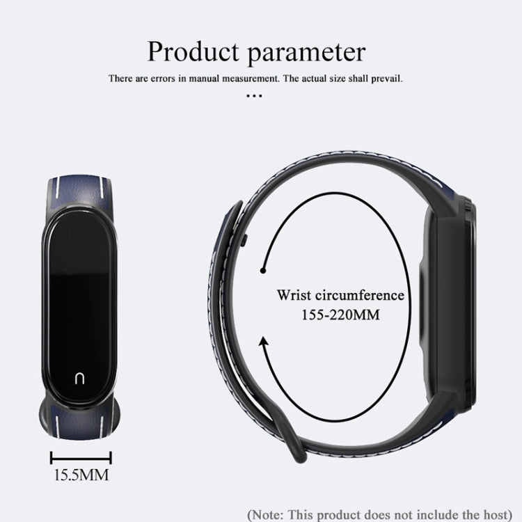 For Xiaomi Mi Band 5/6/7 MIJOBS TPU + Leather Watch Band(Brown+Black) - Watch Bands by MIJOBS | Online Shopping South Africa | PMC TechLife | Buy Now Pay Later Mobicred