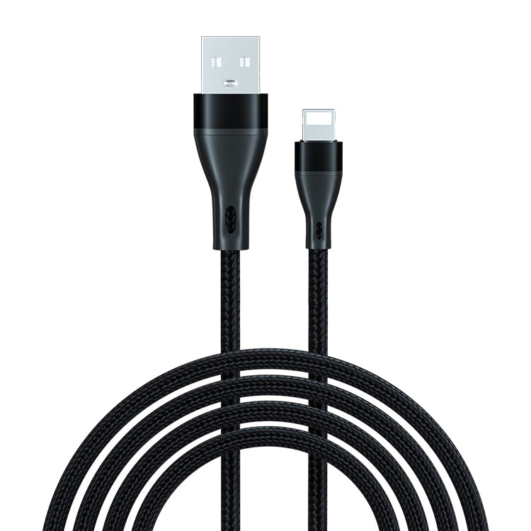 ADC-001 3A USB to 8 Pin Weave Fast Charging Data Cable, Length:1m(Black) - Normal Style Cable by PMC Jewellery | Online Shopping South Africa | PMC Jewellery