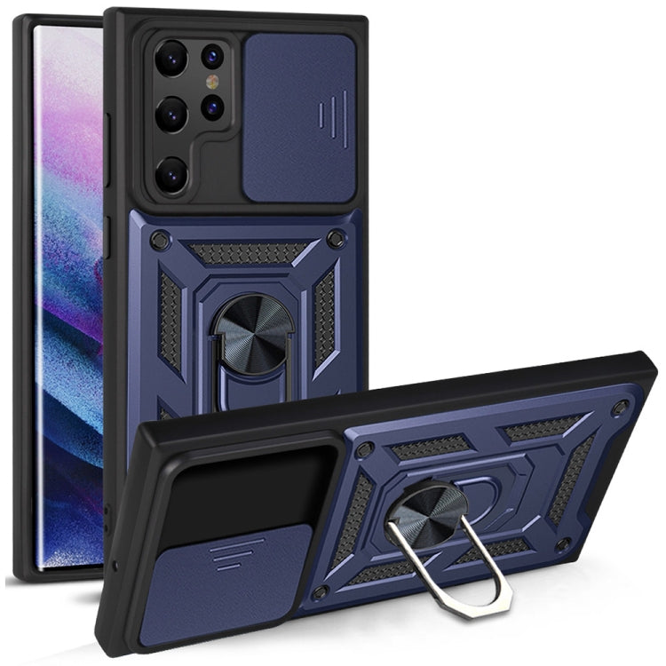 For Samaung Galaxy S22 Ultra 5G Sliding Camera Cover Design TPU+PC Protective Case(Blue) - Galaxy S22 Ultra 5G Cases by PMC TechLife | Online Shopping South Africa | PMC TechLife | Buy Now Pay Later Mobicred