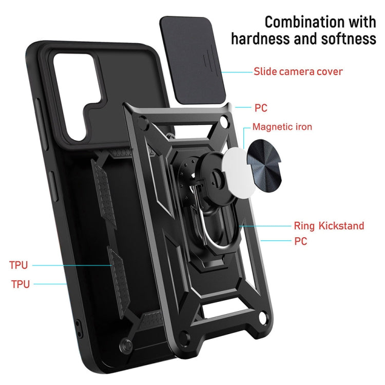 For Samaung Galaxy S22 Ultra 5G Sliding Camera Cover Design TPU+PC Protective Case(Blue) - Galaxy S22 Ultra 5G Cases by PMC TechLife | Online Shopping South Africa | PMC TechLife | Buy Now Pay Later Mobicred