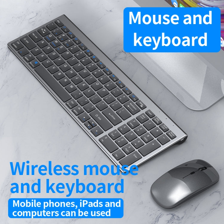 109 Three-mode Wireless Bluetooth Keyboard Mouse Set(Silver) - Wireless Keyboard by PMC Jewellery | Online Shopping South Africa | PMC Jewellery