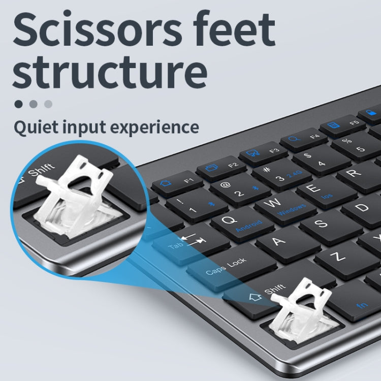 109 Three-mode Wireless Bluetooth Keyboard Mouse Set(Silver) - Wireless Keyboard by PMC TechLife | Online Shopping South Africa | PMC TechLife
