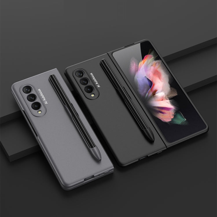 For Samsung Galaxy Z Fold3 5G GKK Ultra-thin Full Coverage Phone Flip Case with Pen Slot(Silver) - Galaxy Phone Cases by GKK | Online Shopping South Africa | PMC TechLife | Buy Now Pay Later Mobicred