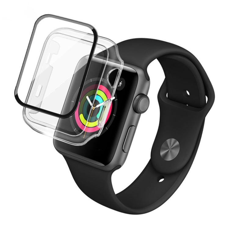 IMAK Shockproof PC Protective Case with Tempered Glass Film For Apple Watch Series 3 & 2 & 1 38mm(Transparent) - Watch Cases by imak | Online Shopping South Africa | PMC Jewellery | Buy Now Pay Later Mobicred