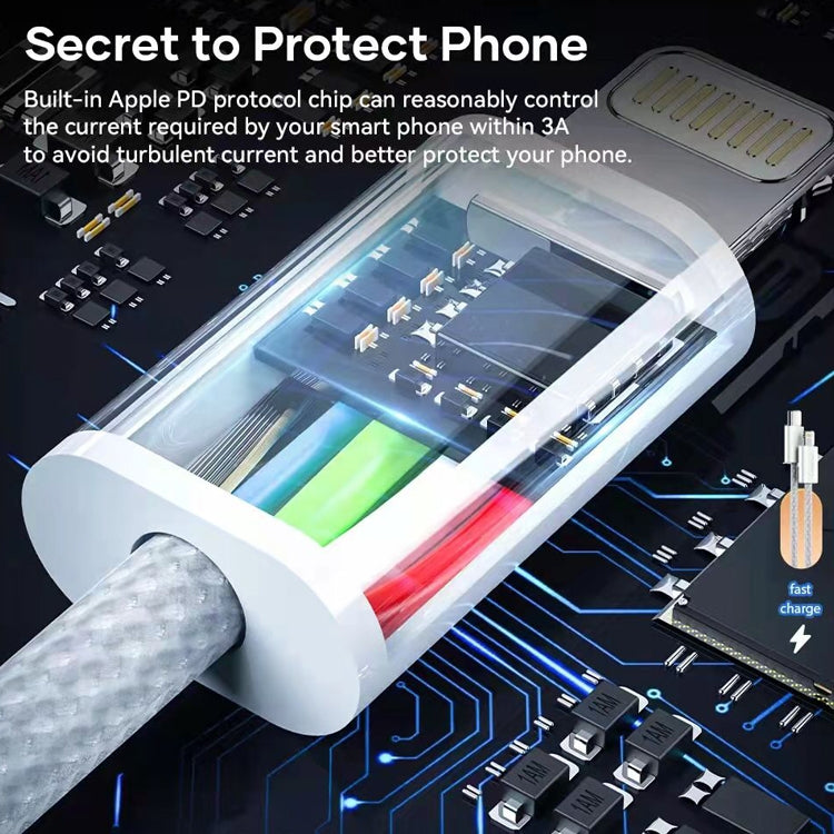 12W PD USB-C / Type-C to 8 Pin Data Cable, Cable Length: 1m(White) - 2 in 1 Cable by PMC TechLife | Online Shopping South Africa | PMC TechLife