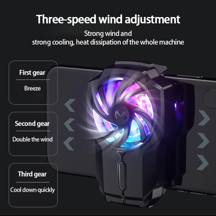 MeMo FL05 Fan Mobile Phone Radiator with Colorful Lights(Black) - free shipping - PMC TechLife - Order now!