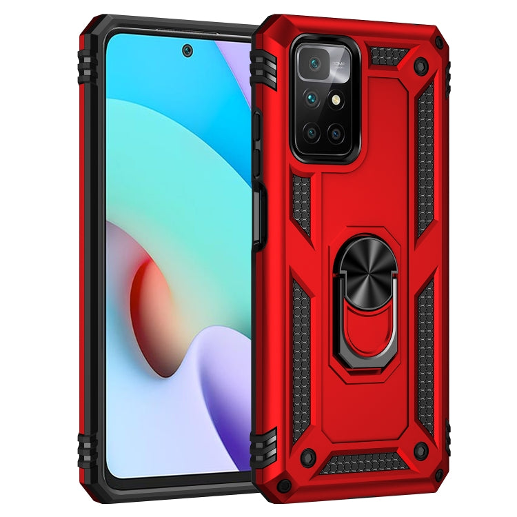 For Xiaomi Redmi 10 Shockproof TPU + PC Phone Case with 360 Degree Rotating Holder(Red) - Xiaomi Cases by PMC Jewellery | Online Shopping South Africa | PMC Jewellery