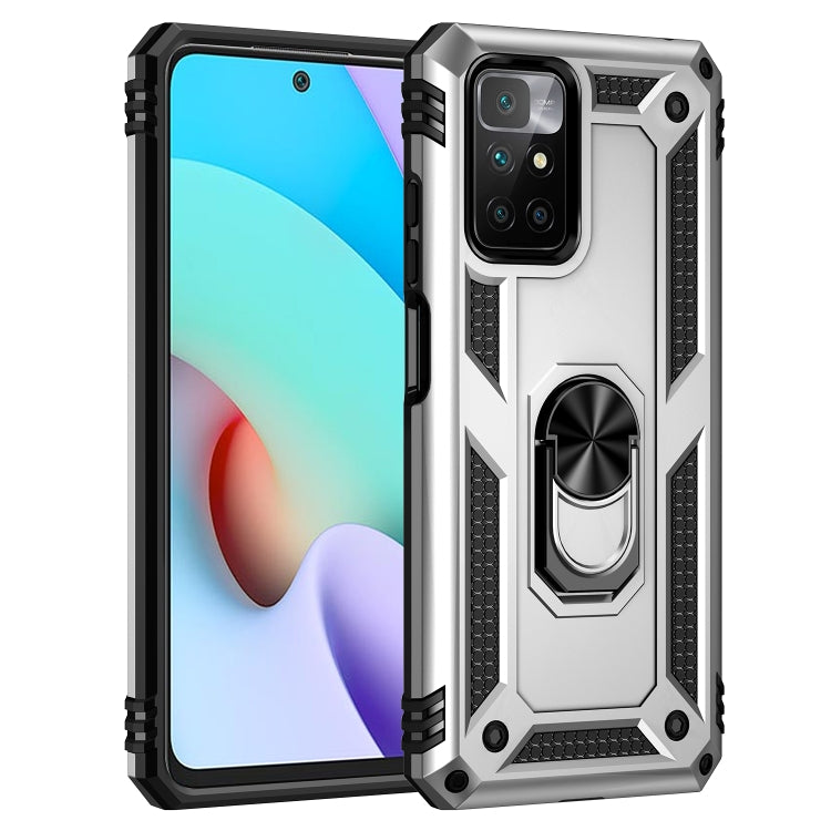 For Xiaomi Redmi 10 Shockproof TPU + PC Phone Case with 360 Degree Rotating Holder(Silver) - Xiaomi Cases by PMC Jewellery | Online Shopping South Africa | PMC Jewellery