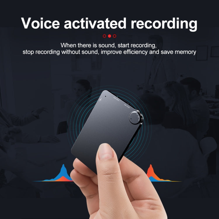 K2 Portable Ultra-thin Card Voice Recorder, Capacity:4GB(Black) -  by PMC TechLife | Online Shopping South Africa | PMC TechLife