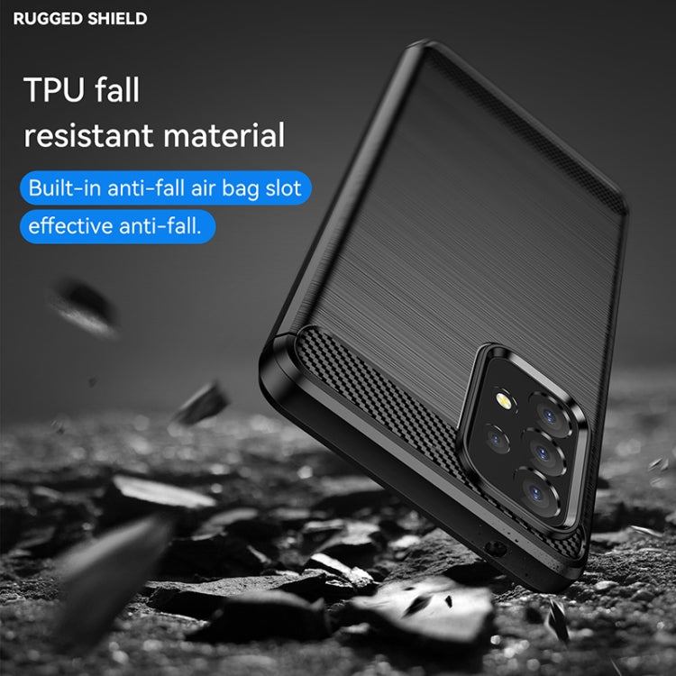 For Samsung Galaxy A53 5G Brushed Texture Carbon Fiber TPU Phone Case(Black) - Galaxy Phone Cases by PMC TechLife | Online Shopping South Africa | PMC TechLife