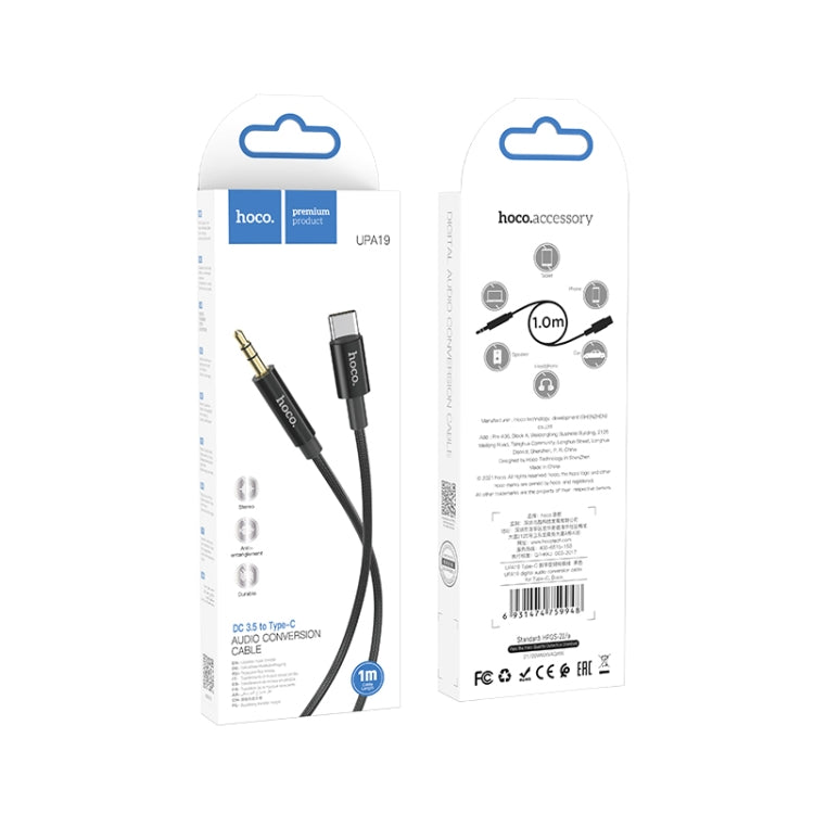 hoco UPA19 Type-C / USB-C Digital Audio Conversion Cable, Length: 1m(Black) - Video & Audio Cable by hoco | Online Shopping South Africa | PMC Jewellery