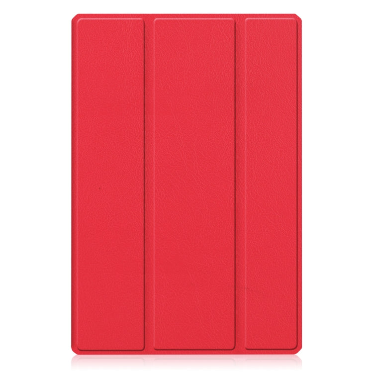 For Samsung Galaxy Tab A8 2021 SM-X205 3-Fold Holder Leather Tablet Case(Red) - Other Galaxy Tab PC by PMC TechLife | Online Shopping South Africa | PMC TechLife | Buy Now Pay Later Mobicred